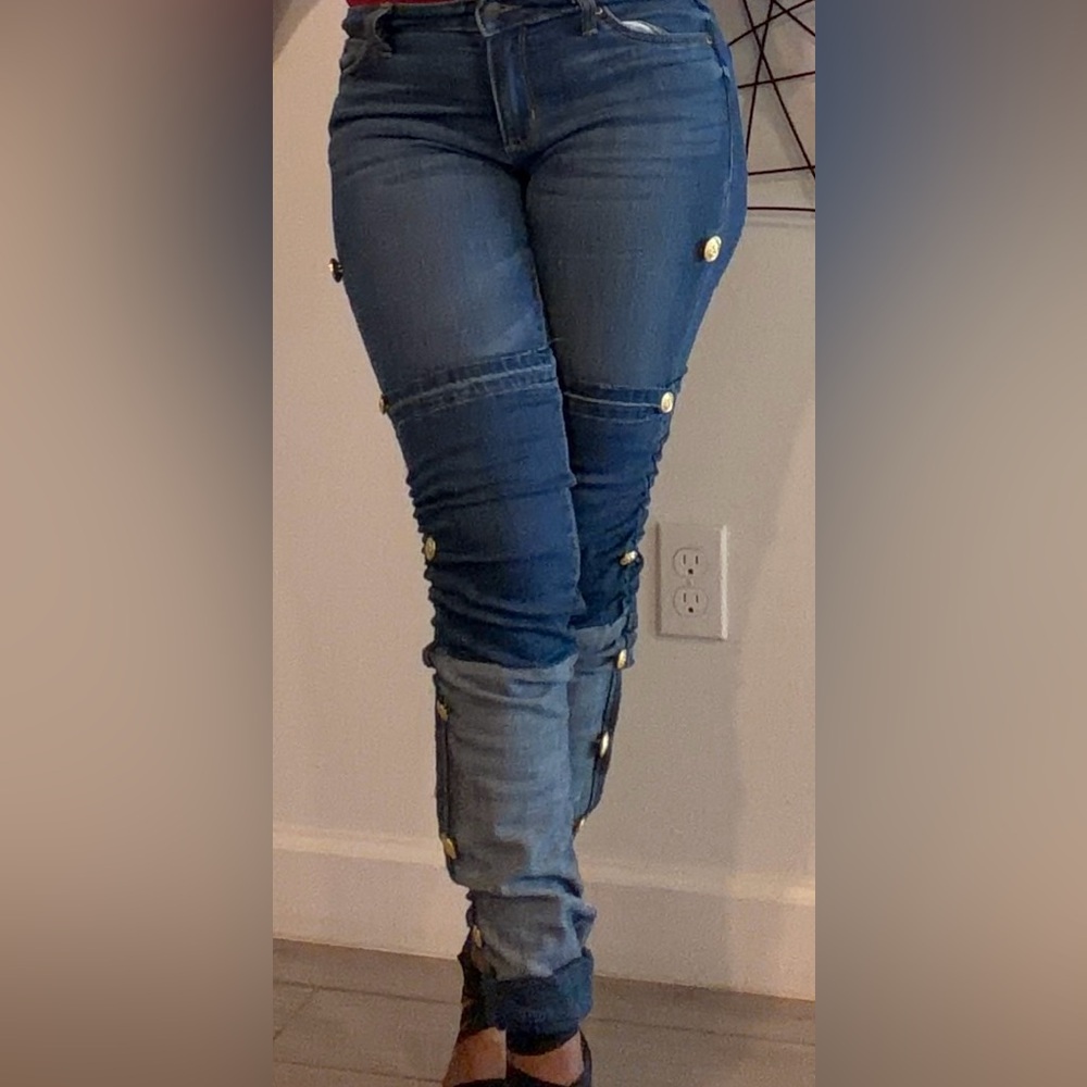 SOLD! Stacked Custom Stylish Blue Denim Jeans